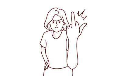 angry woman show you gesture