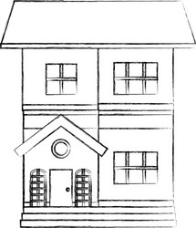beautiful house building isolated icon vector image