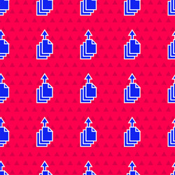 Blue data export icon isolated seamless pattern vector