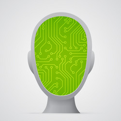 circuit board inside head technology vector image