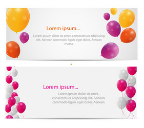 color glossy balloons card background vector image