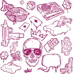 Dark Grunge Elements Vector Image