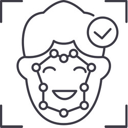 face scan icon linear isolated thin vector image