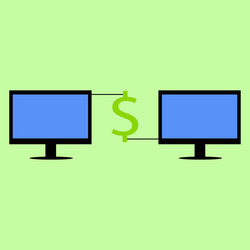 Flat style computers with dollar vector