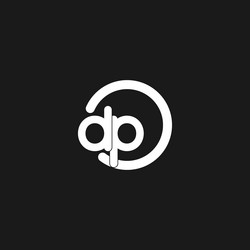 initials dp logo monogram with simple circles vector