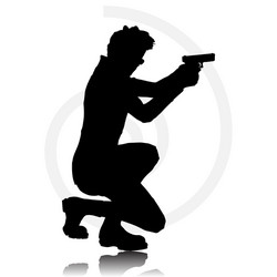 man with agun vector image