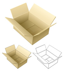 Open cardboard box vector