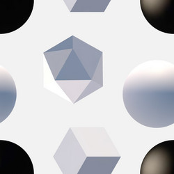 Pattern with 3d shapes vector