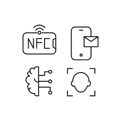 Set of electronic line icon design collection vector