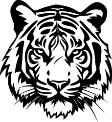 tiger - minimalist and simple silhouette vector image