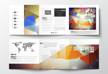 Tri-fold brochures square design templates vector