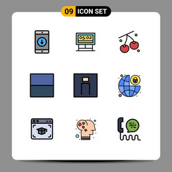 user interface pack 9 basic filledline flat vector image