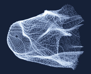 array with dynamic particles 3d technology style vector image