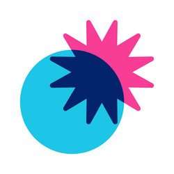 basic geometric forms overlapping risograph vector image