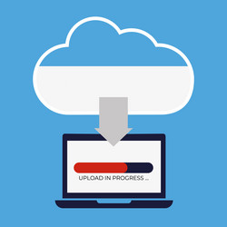 Cloud storage service concept uploading data vector