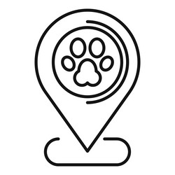 location pin pointing a paw print for pet related vector image