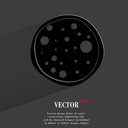 Pizza flat modern web button with long shadow vector