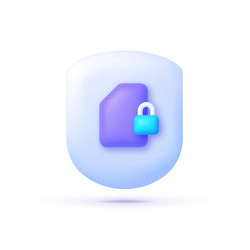 secure file 3d for mobile app vector image