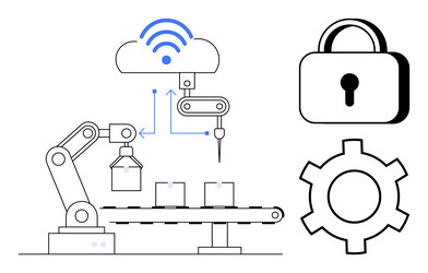 smart factory automation with secure connectivity vector image