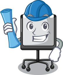 architect presentation board character in table vector image