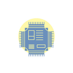 chip cpu microchip processor technology glyph icon vector image