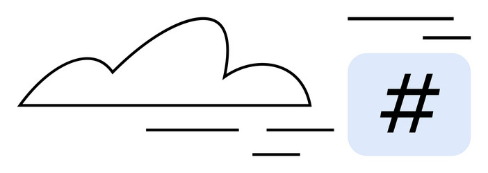 cloud and metadata tag representing digital vector image