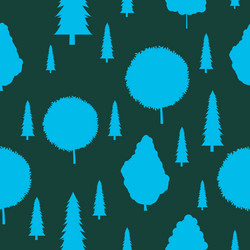 seamless pattern with various type of the trees vector image
