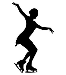 Silhouettes of Ice Skaters Vector Image