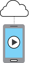 Smartphone and cloud computing with media player vector