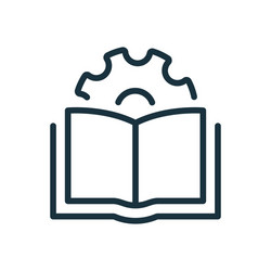 user manual document line icon technical guide vector image