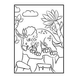dinosaur coloring page kids preschool activity Vector Image