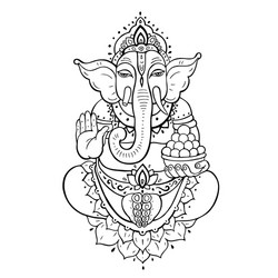Ganesha Meditation Vector Image