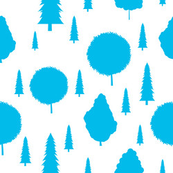 Seamless pattern with various type of the trees vector