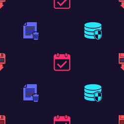 set database protection delete file document vector image