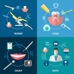 Teeth care dental services concepts set vector