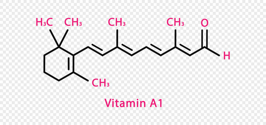 Vitamin a1 chemical formula structural vector