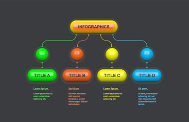flowchart scheme infographic design with 4 steps vector image