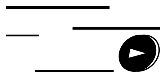 minimalist play button with abstract horizontal vector image