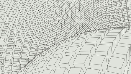 abstract 3d illuminated distorted mesh sphere vector image