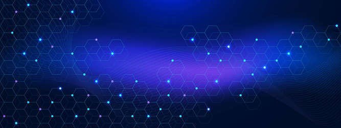 abstract hexagons pattern and wave flow vector image