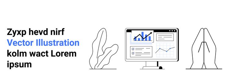 digital analytics dashboard with graphs plant vector image