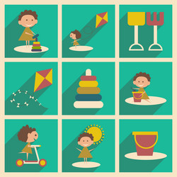 flat with shadow concept and mobile application vector