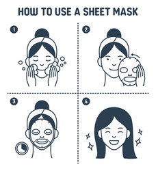 how to use a sheet mask steps vector