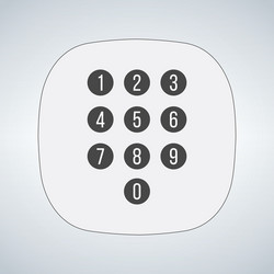 phone keypad app in touchscreen device isolated vector