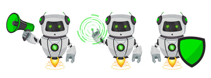 Robot with artificial intelligence bot vector