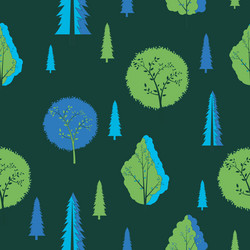 Seamless pattern with various type of the trees vector
