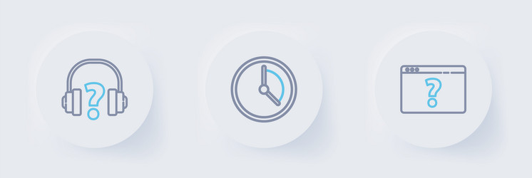set line browser with question mark time vector image
