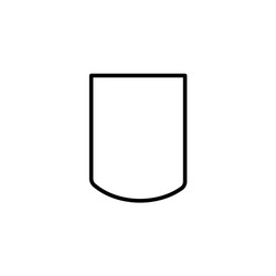 web line icon shield black on white background vector image