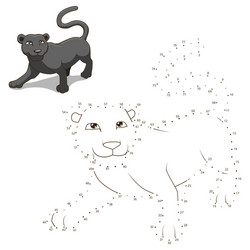 Connect the dots to draw animal educational game vector