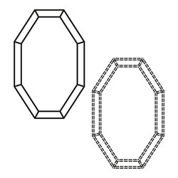 octagon frame set geometric border symbol angular vector image